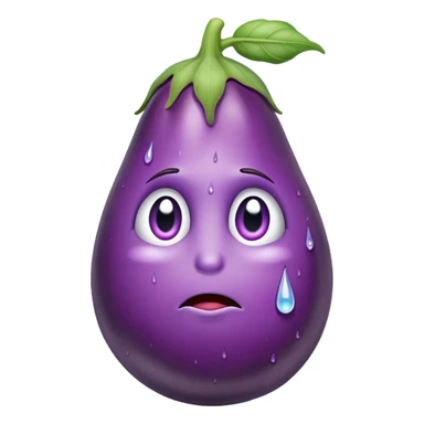 Purple eggplant crying  sticker