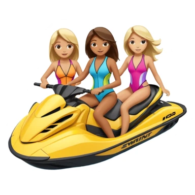 3 girls on a jet ski sticker
