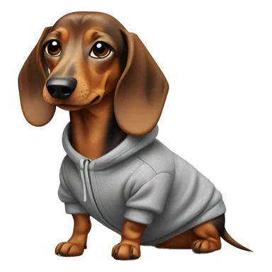 A dachshund dog in a sweatshirt sticker