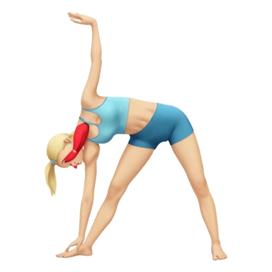 Nude woman, thin blonde, C Cup, Uttanasana sticker