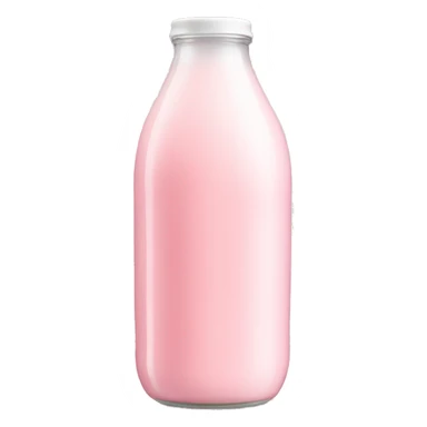 Strawberry milk in a soft pink bottle sticker