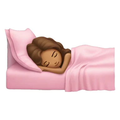 With girl with brown hair sleeping in pink sheets sticker