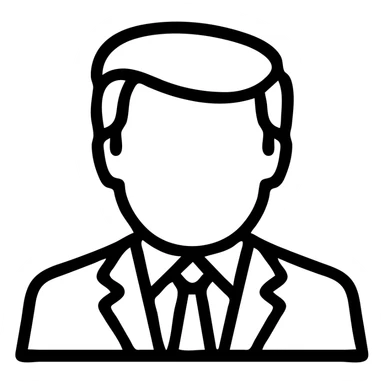 Donald Trump outlined icon style, recognizable hair, suit, red tie sticker