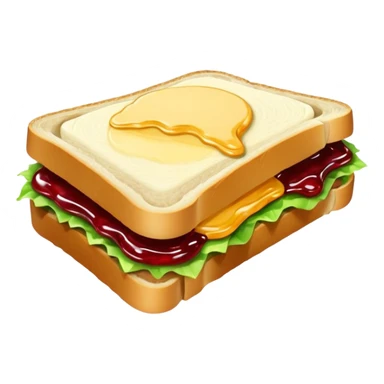 a sandwich with butter and jam sticker