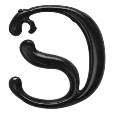 Letters S & J made of black ink sticker