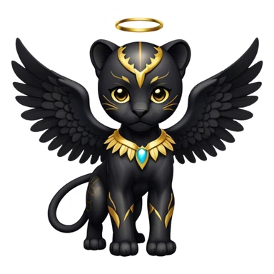 Black panther with angel wings  sticker