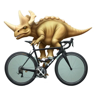 triceratops on roadbike with helmet and jersey sticker