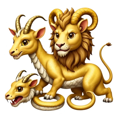 chimera with lion, goat, and snake heads sticker