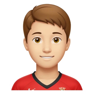 - Nam
- 15 tuổi
- Da vàng
- Tóc nâu, ngắn vuốt chéo bên tráo
- Mặt bầu bĩnh, Cười mỉm, Mắt to
- Áo bóng đá màu đỏ
 sticker