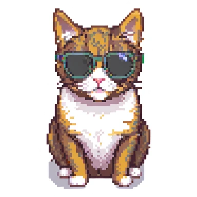 cat wearing sunglasses sticker