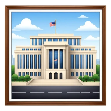 beautiful large building of the US Embassy. it looks very realistic sticker