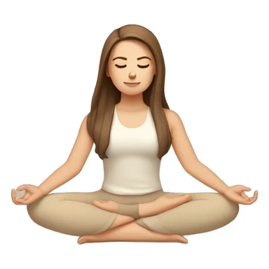 White Girl with brown hair doing padmasana in beige tones  sticker