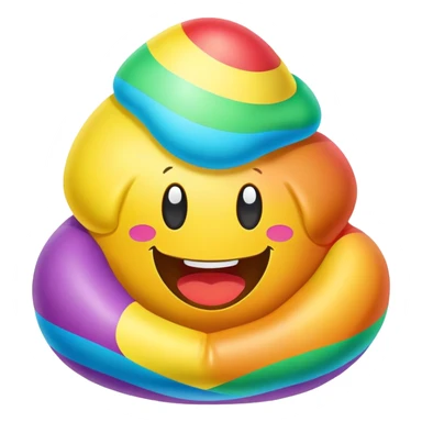 easter rainbow inflatable bouncy  poopmoji  sticker