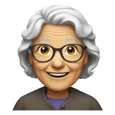 smiling old woman with glasses sticker