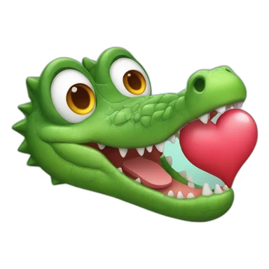 crocodile with heart in his eyes sticker