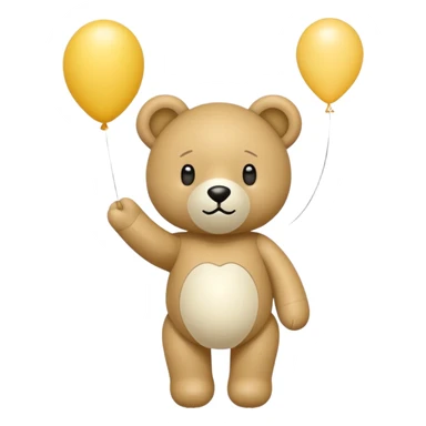 Niedliches gespenst in teddybärform mit einem luftballon in der hand sticker