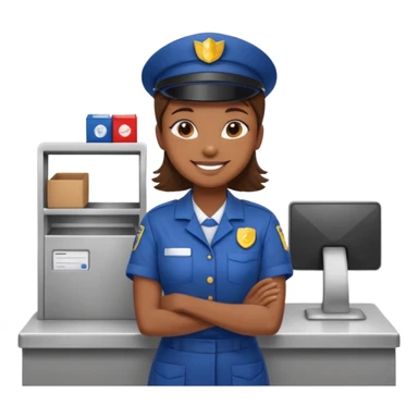 postmaster at counter in postal crew sticker