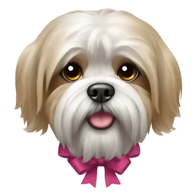 Lhasa apso with a bow sticker