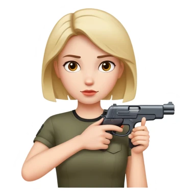 arms round neck with gun to head girl sticker