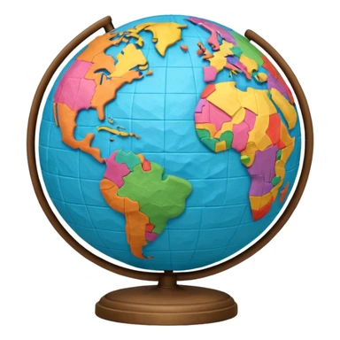 Papier-Mâché Globe with paper only globe. sticker
