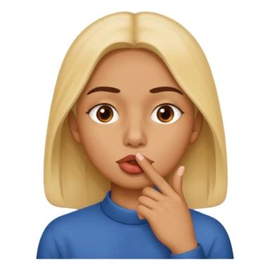 Silent face, shushing middle of face sticker