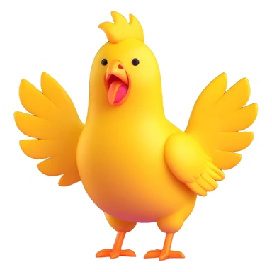 shouting long neck yellow chicken sticker