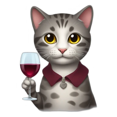 stepan the cat with glass of wine sticker