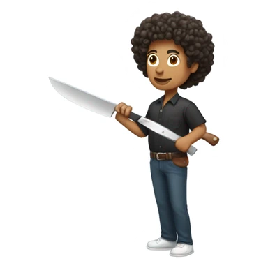 Mexican with curly hair chopping pork sticker