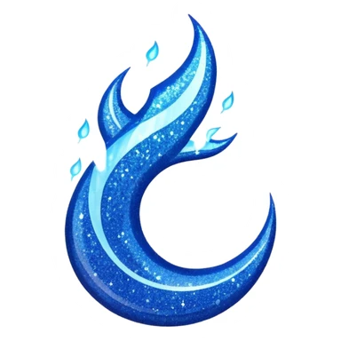 marine blue glitter fire sticker