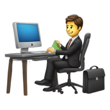 BUSINESS MAN WORKING sticker