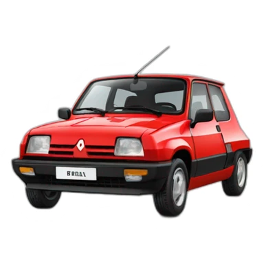 Renault super 5 rouge sticker