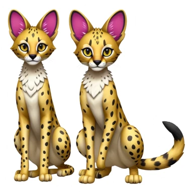 Anthro Epic Edgy Colorful Serval-Vernid-Trico full body sticker