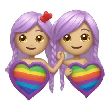 Coeur drapeau lgbt sticker