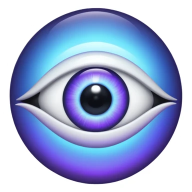a single spooky floating disembodied eye colored blue, purple, black and white sticker