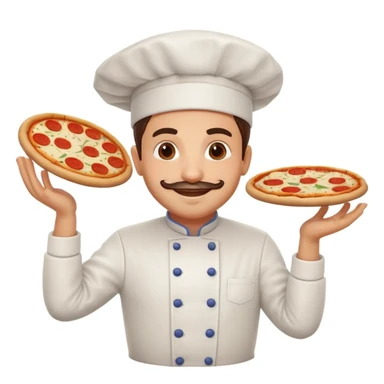smiling Italian chef spinning pizza dough sticker