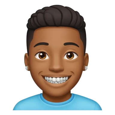 Black young guy with a diamond grillz in her tooth sticker