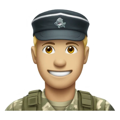 shark in the army sticker