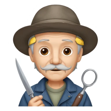 OLD MAN GARDNER WITH SESORS sticker