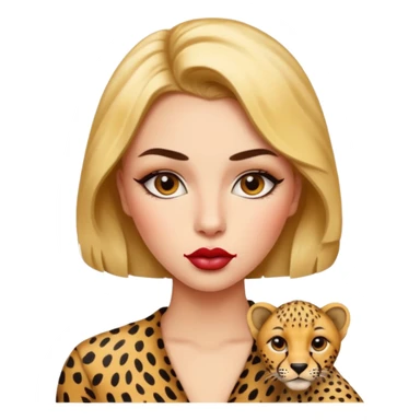 cheetah print l  baddie lips sticker