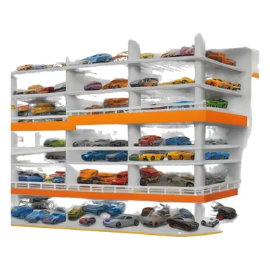 Multi-story garage for capacity 500 hot wheels cars. sticker