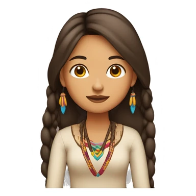 mujer cabello indigena largo sticker