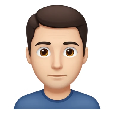 White guy, no beard, dark brown hair and eyes sticker