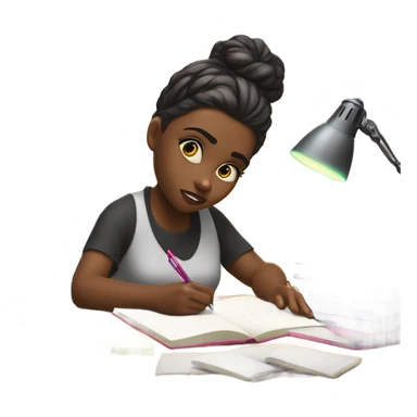 girl studying  sticker
