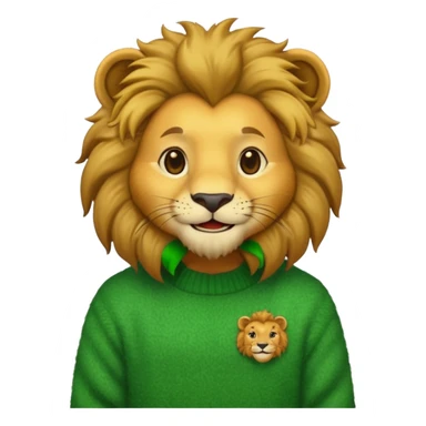 lion wearing green jumper sticker