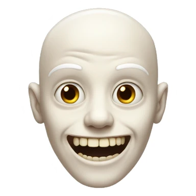 Pale man with a creepy smile sticker