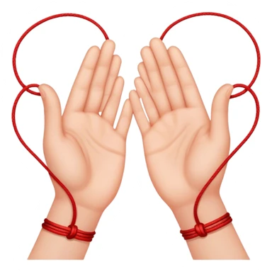 two hands connected by red string  sticker