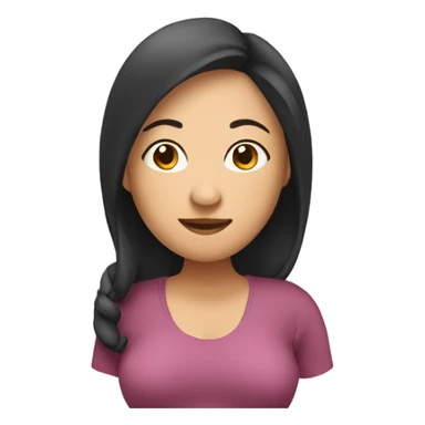 Pregnant Asian woman hanging out relaxed sticker