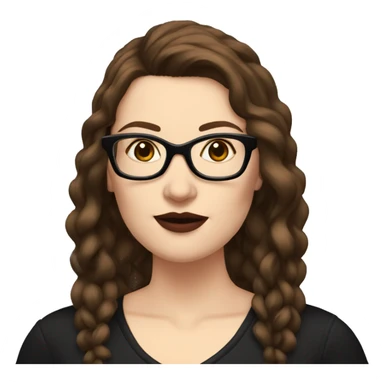 Caucasian-Mum-woman-goth-brown-hair-standing-wearing-glasses-plus-size sticker