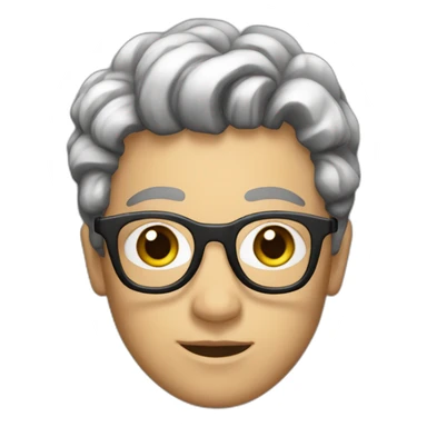 a mab with white barb and brown hair with glasses sticker