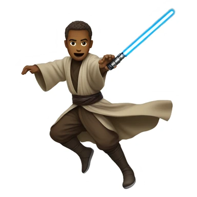 Jedi with lightsaber jumping sticker